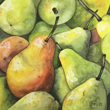 Peinture Poires au marché par Kuprina Carle Maria | Tableau Figuratif Aquarelle Natures mortes