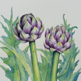 Peinture Cœur tendre par Kuprina Carle Maria | Tableau Figuratif Aquarelle Nature