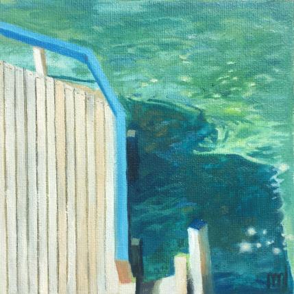 Peinture Le Ponton par Laplane Marion | Tableau Réalisme Huile Marine