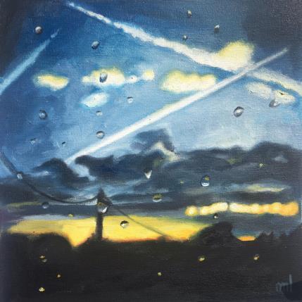 Peinture Sunset par Laplane Marion | Tableau Réalisme Huile Paysages, Scènes de vie, Urbain