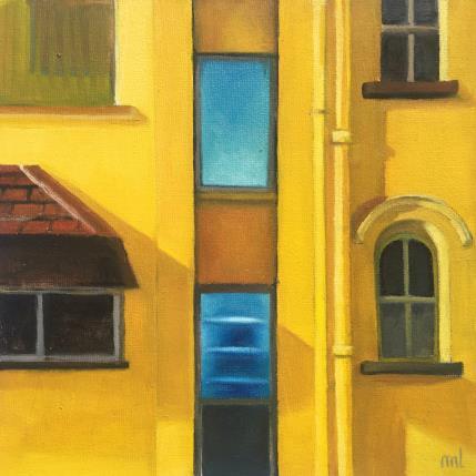 Peinture Fenêtre de nuit par Laplane Marion | Tableau Figuratif Huile Urbain