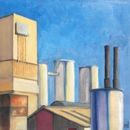 Peinture Usine par Laplane Marion | Tableau Figuratif Huile Urbain