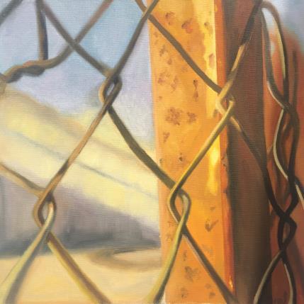 Peinture Grillage par Laplane Marion | Tableau Réalisme Huile Architecture, Urbain