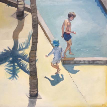 Peinture Plein été  par Laplane Marion | Tableau Figuratif Huile Enfant, Scènes de vie