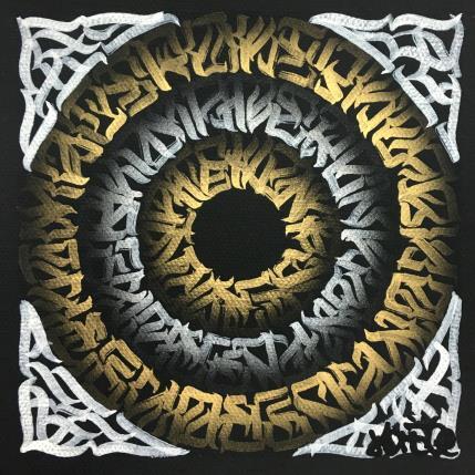 Peinture White & golden vortex par Maderno | Tableau  Graffiti