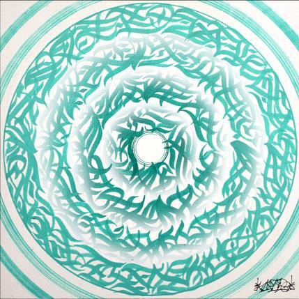 Peinture Calli green flow par Maderno | Tableau Street Art Graffiti