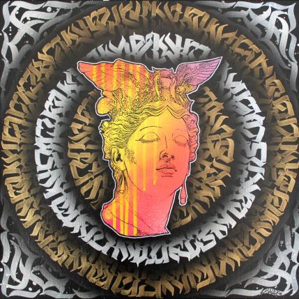 Peinture Colorful statue par Maderno | Tableau Street Art Graffiti Portraits