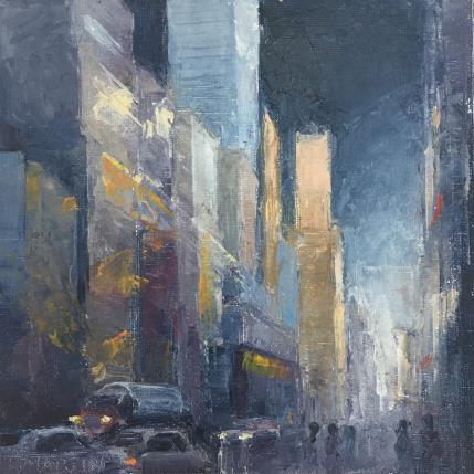 Peinture 57th Street NYC  par Martin Laurent | Tableau Figuratif Huile Urbain