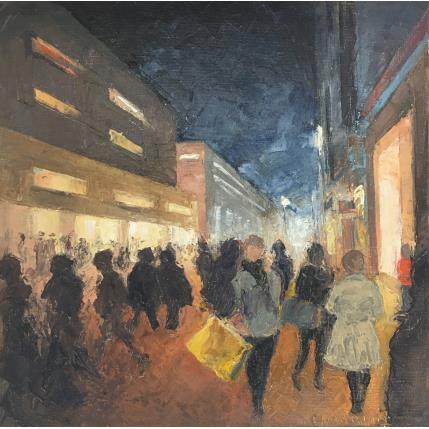 Peinture Oxford street par Martin Laurent | Tableau Figuratif Huile Urbain