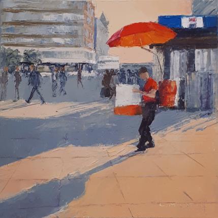 Peinture Curry wurst, Berlin par Martin Laurent | Tableau Figuratif Huile Scènes de vie, Urbain