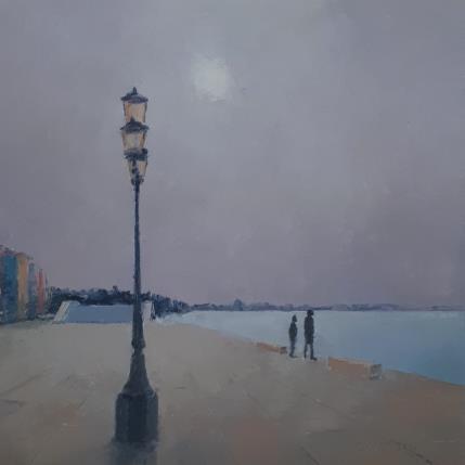 Peinture Venise, la lagune par Martin Laurent | Tableau Figuratif Huile Scènes de vie, Urbain
