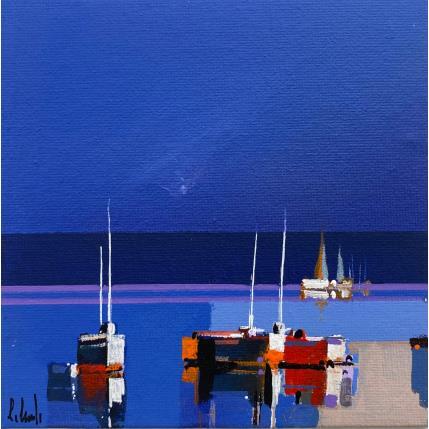 Peinture Au calme par Chevalier Lionel | Tableau Figuratif Acrylique Marine, Minimaliste, Paysages
