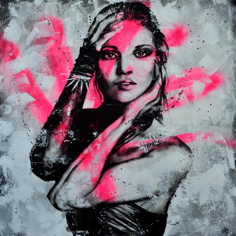 Peinture Pink delusion par Graffmatt | Tableau Street Art Graffiti Portraits