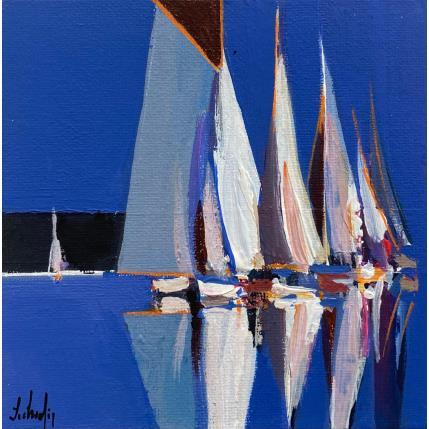 Peinture Diom par Chevalier Lionel | Tableau Figuratif Acrylique Marine, Minimaliste, Paysages
