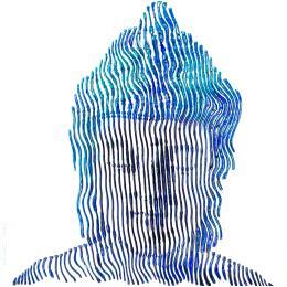 Peinture La douceur vient du Bouddha par Schroeder Virginie | Tableau Pop-art Acrylique, Huile Icones Pop, Portraits