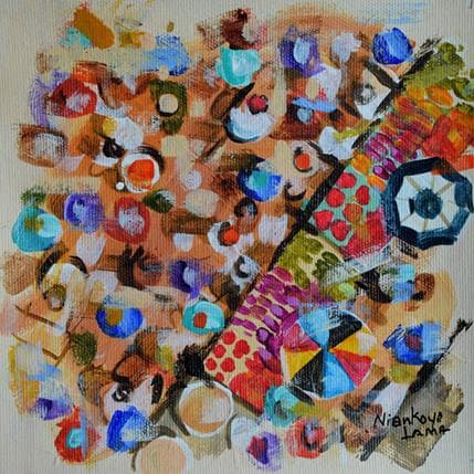 Peinture Place de marché 264 par Lama Niankoye | Tableau Figuratif Acrylique scènes de vie