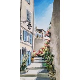 Pintura THE MYSTERIOUS MARSEILLE. por Rasa | Pintura Naive art Acrylic Urban