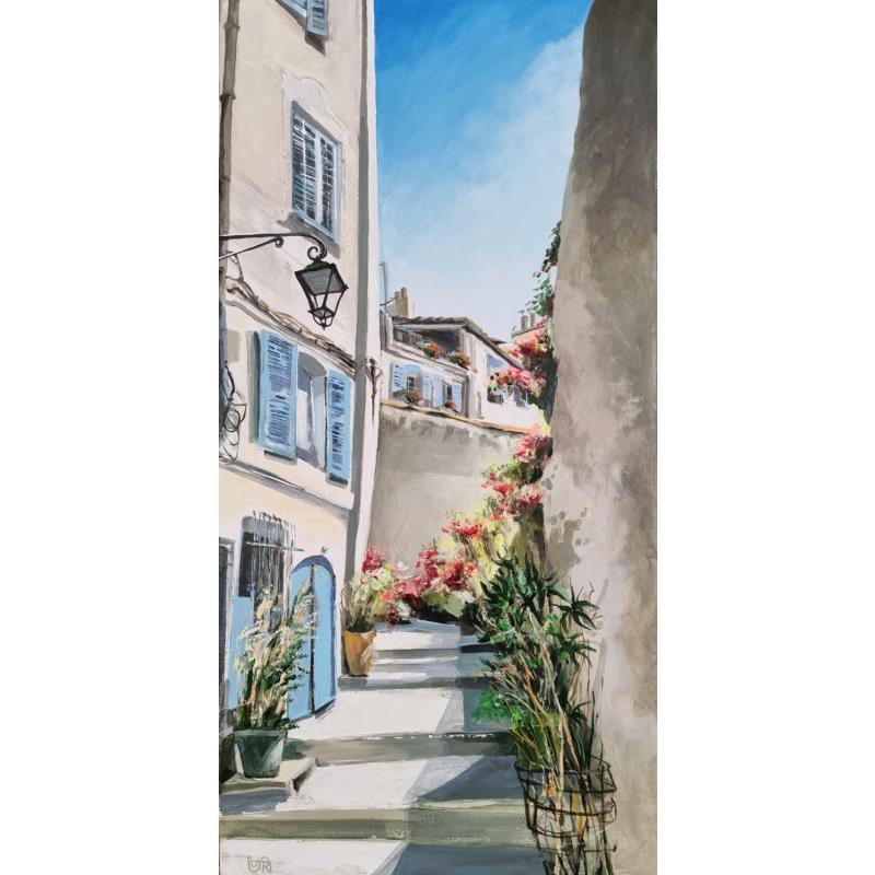 Peinture THE MYSTERIOUS MARSEILLE. par Rasa | Tableau Art naïf Acrylique Urbain