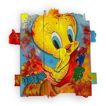 Peinture Titi par Molla Nathalie  | Tableau Pop-art Bois Icones Pop