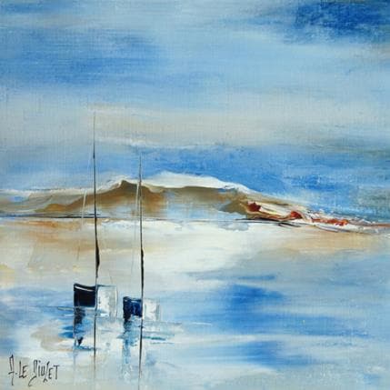 Peinture Les deux mâts par Le Diuzet Albert | Tableau Figuratif Huile Marine