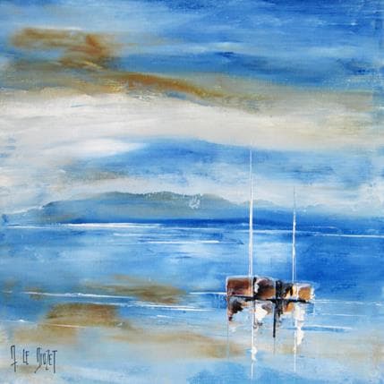 Peinture Les deux mâts par Le Diuzet Albert | Tableau Figuratif Huile Marine