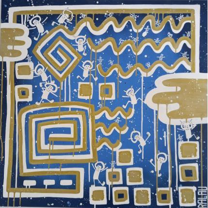 Painting Hold up in space by Ralau | Painting Pop-art Acrylic Life style