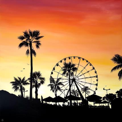 Gemälde La grande roue von Blandin Magali | Gemälde Figurativ Acryl, Öl Landschaften