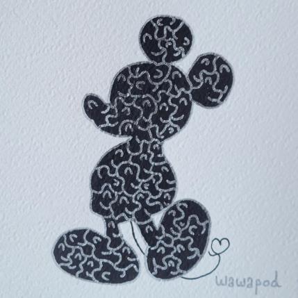 Pintura Happy Mickey Black  por Wawapod | Pintura Pop-art Acrylic, Posca Pop icons