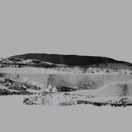 Peinture #41 from the series The Land Seems Inhabited to Them par Sousa de Sousa Bárbara | Tableau Abstrait Collage minimaliste, noir & blanc, Paysages