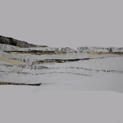 Peinture #42 from the series The Land Seems Inhabited to Them par Sousa de Sousa Bárbara | Tableau Abstrait Collage minimaliste, noir & blanc, Paysages