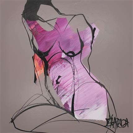 Peinture Rose 1 par Chaperon Martine | Tableau Figuratif Acrylique Nu