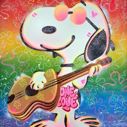 Peinture snoopy peace and love par Kedarone | Tableau Street Art Graffiti, Posca Icones Pop