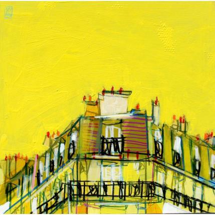 Peinture Derrière la fenêtre un puit de lumière par Anicet Olivier | Tableau Figuratif Acrylique Urbain