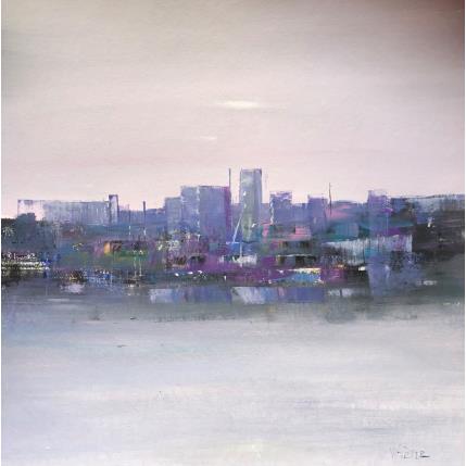 Painting Vue sur. les docks by Fièvre Véronique | Painting Figurative Acrylic Urban