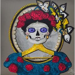 Gemälde Le miroir de Frida von Geiry | Gemälde Figurativ Acryl Porträt