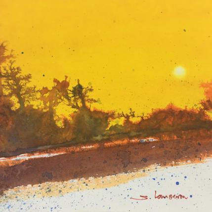 Peinture Premiers rayons par Langeron Stéphane | Tableau Figuratif Aquarelle Paysages