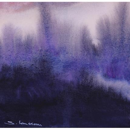 Peinture Brume violette par Langeron Stéphane | Tableau Matiérisme Aquarelle