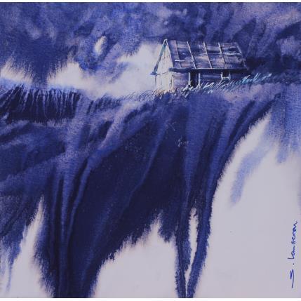 Peinture Une cabane en sursis par Langeron Stéphane | Tableau Matiérisme Aquarelle