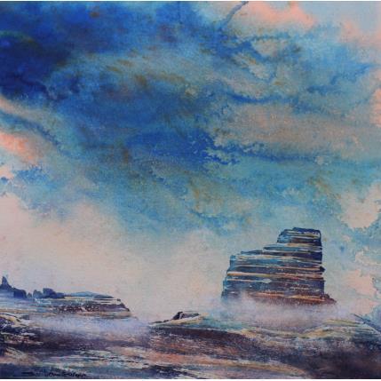 Peinture Résa bleuté par Langeron Stéphane | Tableau Matiérisme Aquarelle