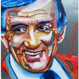 Painting Lino ventura by Medeya Lemdiya | Painting Pop-art Metal Pop icons, Portrait