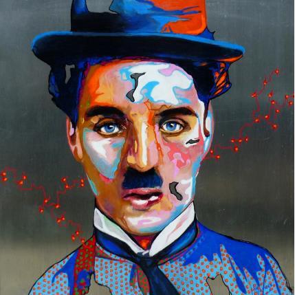 Peinture Charlot Forever par Medeya Lemdiya | Tableau Pop-art Métal Icones Pop