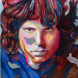 Painting Jim Morrison by Medeya Lemdiya | Painting Pop-art Metal Pop icons, Portrait