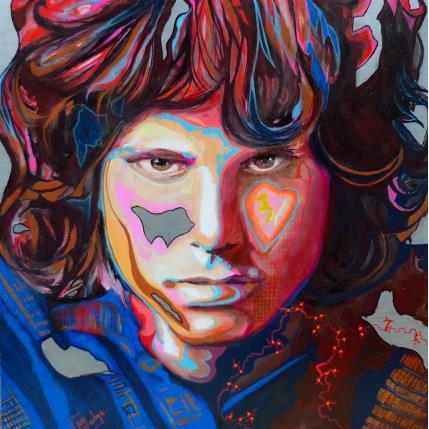Peinture Jim Morrison par Medeya Lemdiya | Tableau Pop-art Métal Icones Pop, Portraits