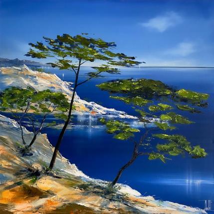 Peinture Souvenir des Calanques par Guillet Jerome | Tableau Figuratif Acrylique, Huile Marine