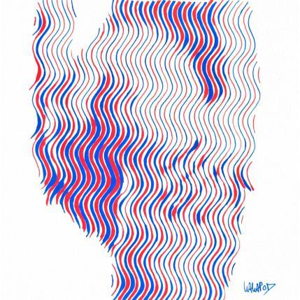 Peinture Dos rouge et bleu par Wawapod | Tableau Pop-art Acrylique, Posca Nu