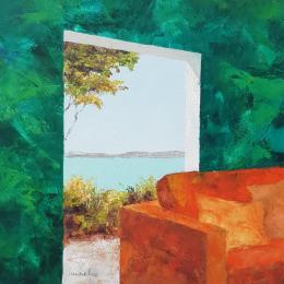 Painting Murs d'émeraude by Bessé Laurelle | Painting Figurative Oil Landscapes, Life style, Marine