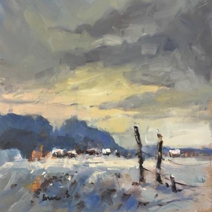 Peinture neige par Greco Salvatore | Tableau Figuratif Bois, Huile Paysages