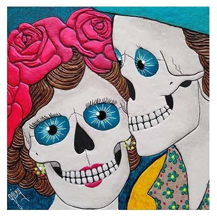 Painting KISSES MY LOVE by Geiry | Painting Subject matter Wood Life style, Pop icons, Portrait