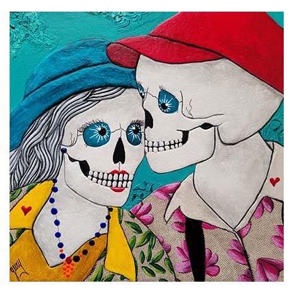 Peinture ETERNIDAD par Geiry | Tableau Matiérisme Bois Portraits