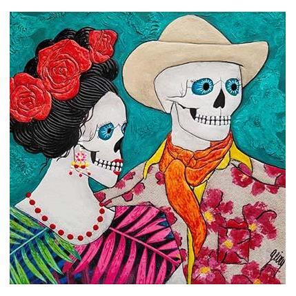 Peinture PASSION MEXICAINE par Geiry | Tableau Figuratif Bois Portraits, Scènes de vie